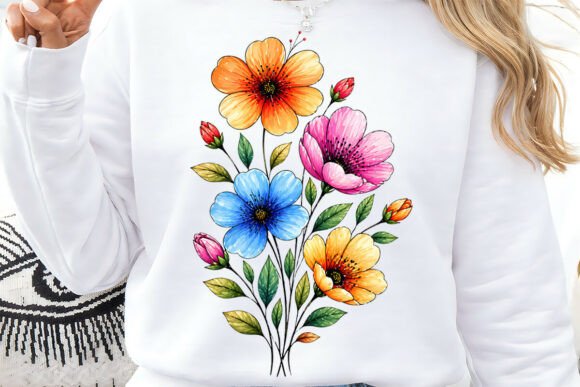 Download Colorful Wildflower Floral Design PNG - Flower Collection