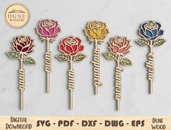 Download Rose Mom Flower Laser Cut File - Premium Resources