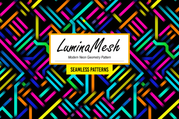 Download LuminaMesh: Modern Neon Geometry Pattern - Geometry pattern Collection