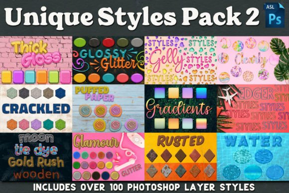 Download Unique Layer Styles Pack 2 - Unique Collection