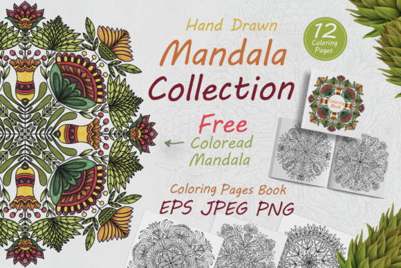 Download Hand Drawn Mandalas in Folk Style Flower - Flower Collection