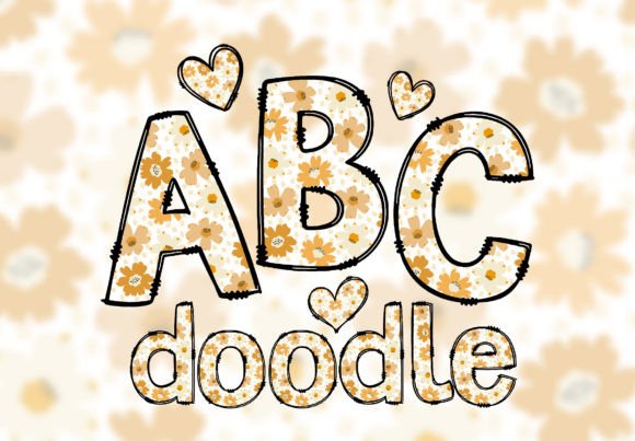 Download Flowers Alphabet Doodle PNG Letters Font - Flower Collection