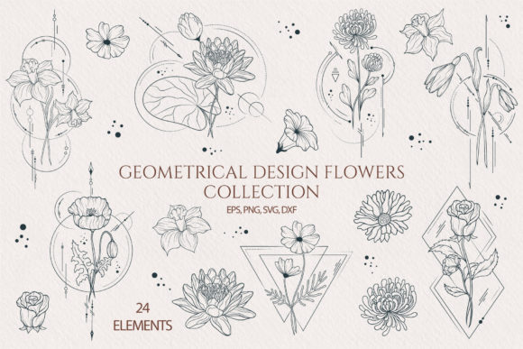 Download Geometrical Design Birth Month Flowers - Flower Collection
