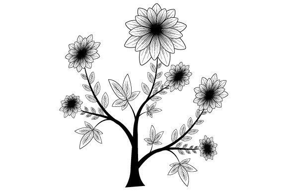 Download Black and White Flower - Premium Bundle