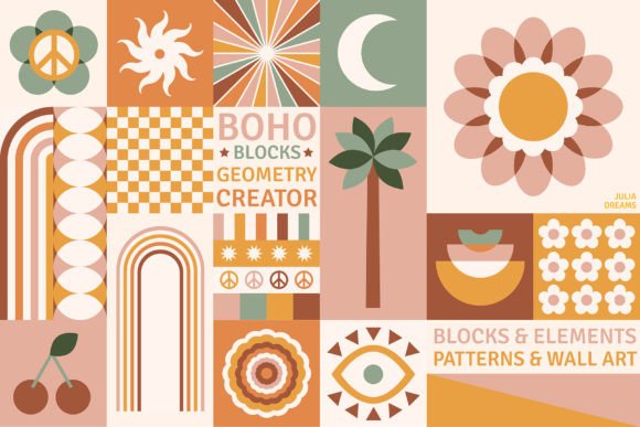 Download Boho Blocks Geometry Creator Flowers - Flower Collection