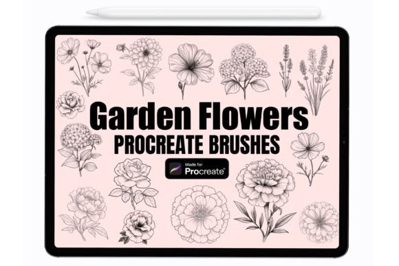 Download Garden Flowers Procreate Stamps - Garden Collection