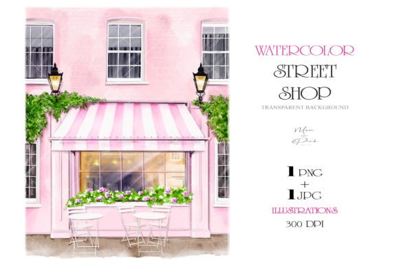 Download Digital Watercolor Street Shop Clipart - Shop Collection