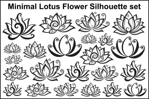 Download Elegant Minimal Lotus Flower Silhouette - Flower Collection