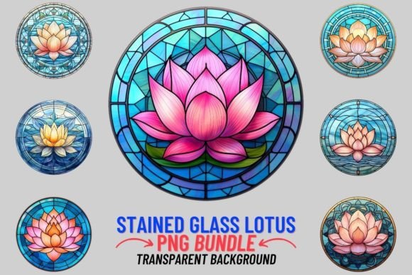 Download Stained Glass Lotus Flower 12 PNG - Flower Collection