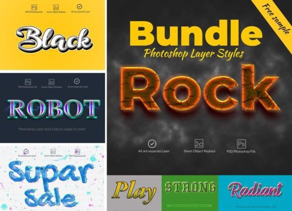 Download Bundle Photoshop Layer Styles - Shop Collection